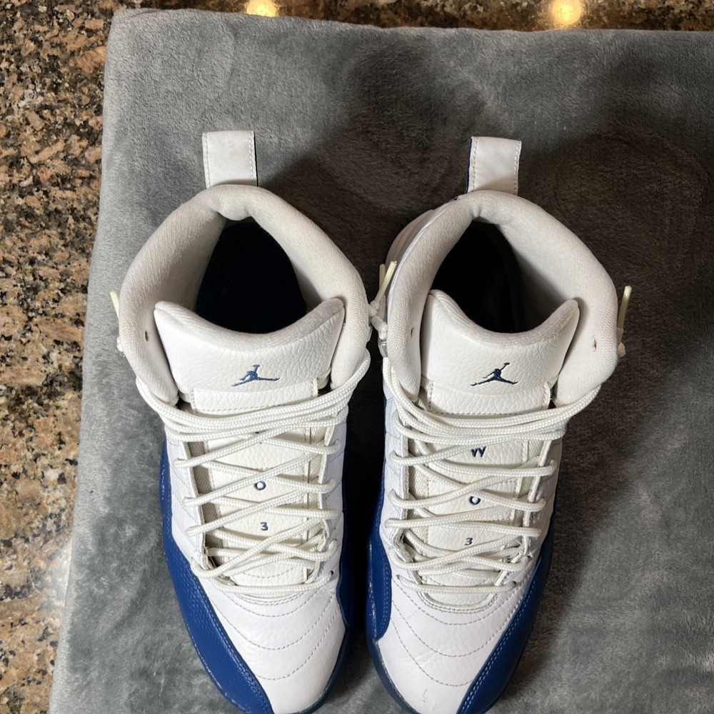 Nike‎ Air Jordan 12 Retro French Blue White Men's Size 10 Basketball Sneakers - Picture 8 of 10